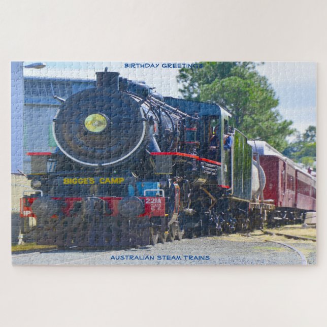 Birthday Greetings Australian Steam Trains Jigsaw Puzzle (Horizontal)