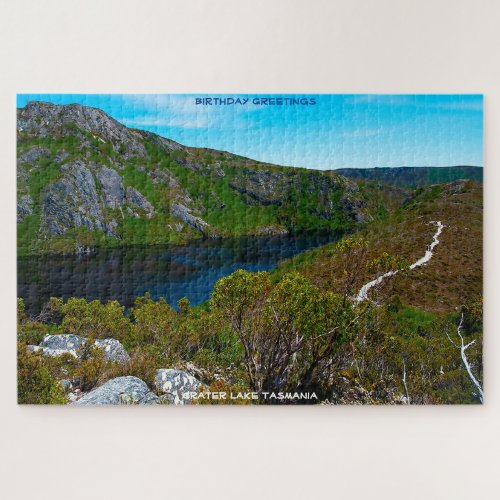 Birthday Greetings Crater Lake Tasmania Jigsaw Puzzle