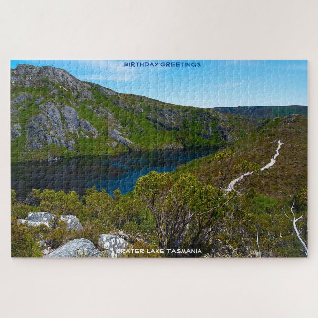 Birthday Greetings Crater Lake Tasmania Jigsaw Puzzle (Horizontal)