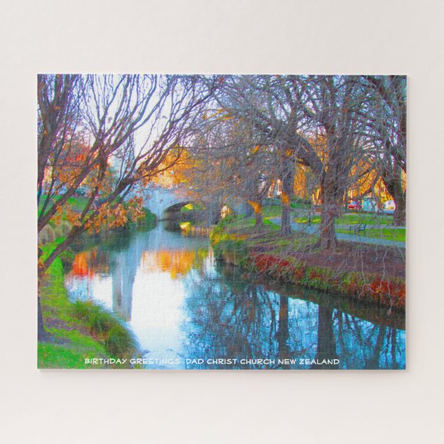 Birthday Greetings  Dad Christ Church New Zealand Jigsaw Puzzle (Horizontal)