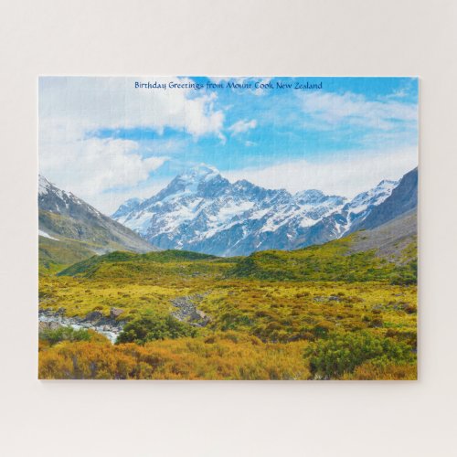 Birthday Greetings from Mount Cook New Zealand Jigsaw Puzzle