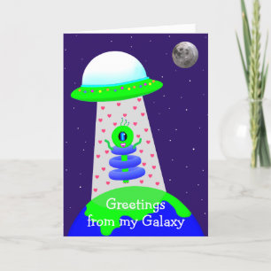 Birthday Greetings Galaxy alien card by Jo Images