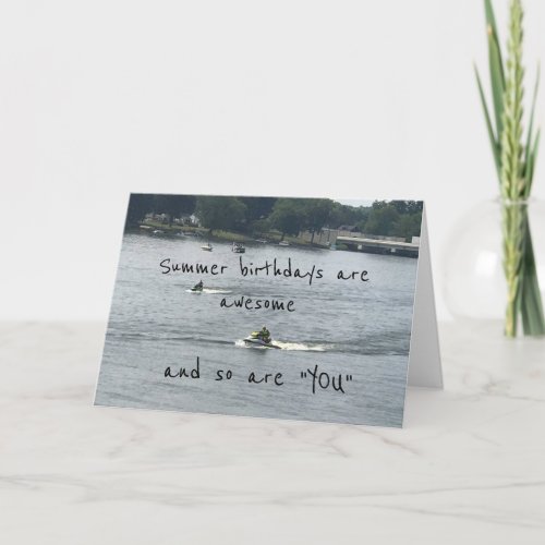 BIRTHDAY GREETINGS LAKE STYLE JUST FOR YOU CARD