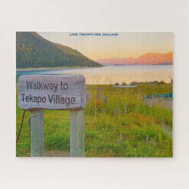 Birthday Greetings Lake Tekapo New Zealand Jigsaw Puzzle (Horizontal)