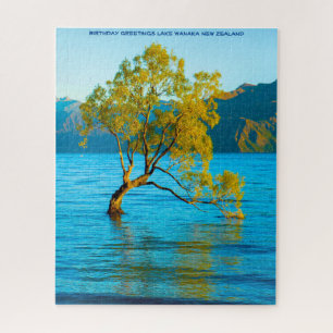 Birthday Greetings Lake Wanaka New Zealand Jigsaw Puzzle
