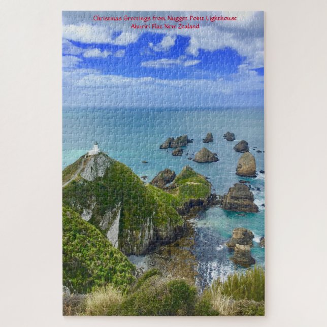 Birthday Greetings Nugget Point Lighthouse Jigsaw  Jigsaw Puzzle (Vertical)