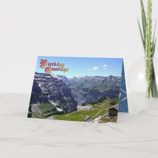 Birthday Greetings - Oberland scenery Card (Front)