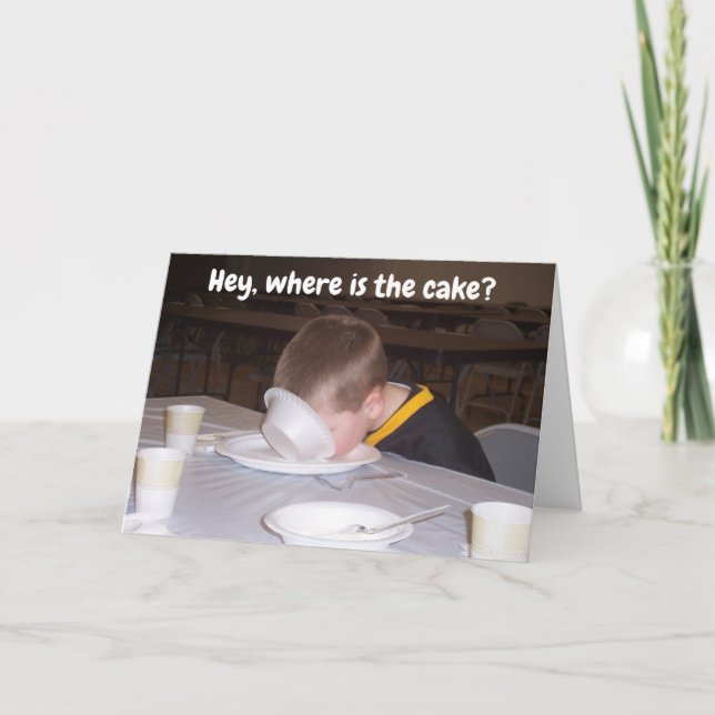 BIRTHDAY GREETINGS SAY **EAT CAKE** CARD (Front)
