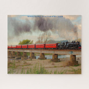 Birthday Greetings Steam Trains of New Zealand Jigsaw Puzzle