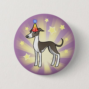 Birthday Greyhound / Whippet / Italian Greyhound Pinback Button