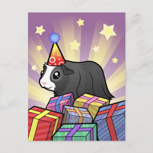 Birthday Guinea Pig long hair Postcard