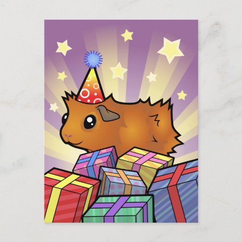 Birthday Guinea Pig scruffy Postcard