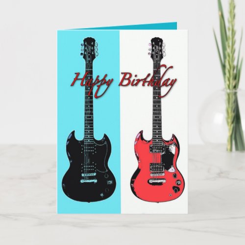 Birthday Guitars Greeting Card