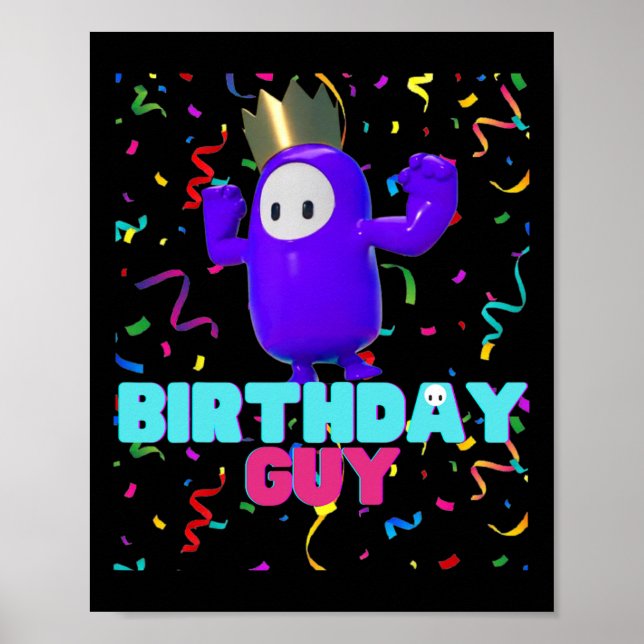Birthday Guy Fun Popular Video Game Theme Birthday Poster (Front)