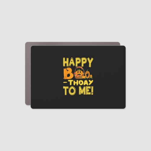 Birthday Halloween Happy Boo_thday to Me Pumpkin Car Magnet