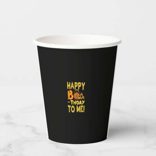 Birthday Halloween Happy Boo_thday to Me Pumpkin Paper Cups