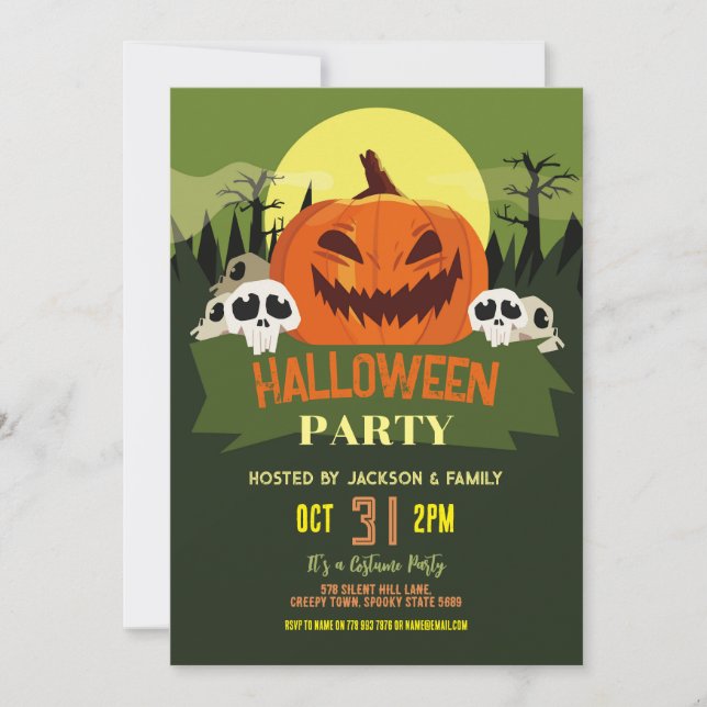 Birthday Halloween Party Pumpkin Party Invitation (Front)