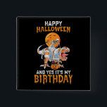 Birthday Halloween Skeleton Riding Mummy Dinosaur Button<br><div class="desc">Birthday Halloween Skeleton Riding Mummy Dinosaur</div>