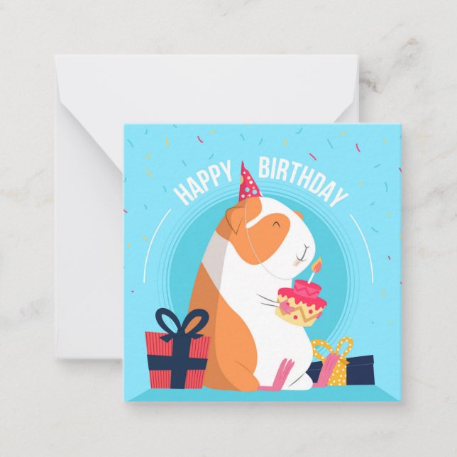 Birthday Hamster Note Card (Front)