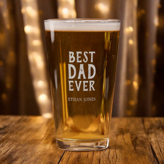 Birthday Handwritten Brush Modern Pint Glass