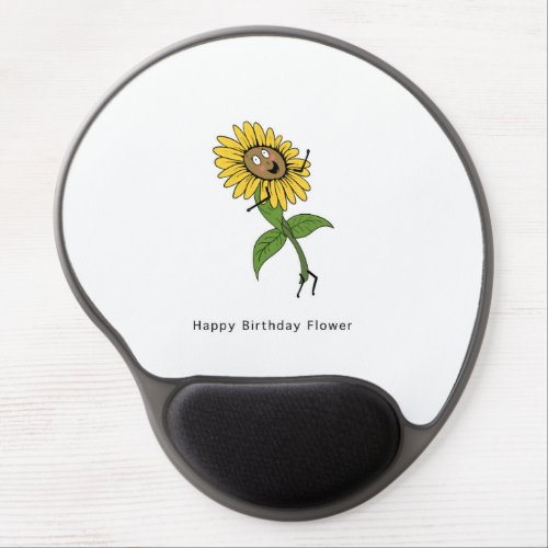 Birthday, happy birthday flower, sunflower gel mouse pad