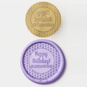 Birthday Happy Birthday Polka Dot Purple Wax Seal Stamp