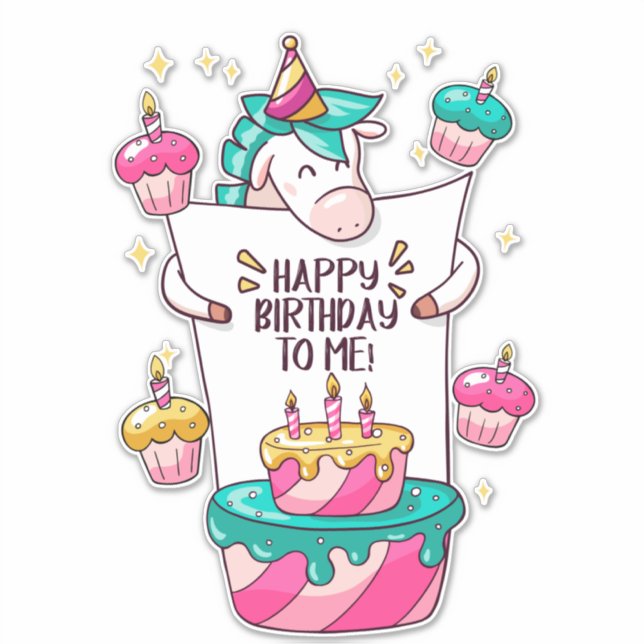 birthday happy birthday to me sticker | Zazzle