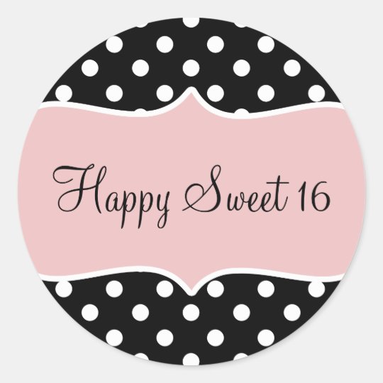 birthday happy sweet 16 classic round sticker zazzlecom