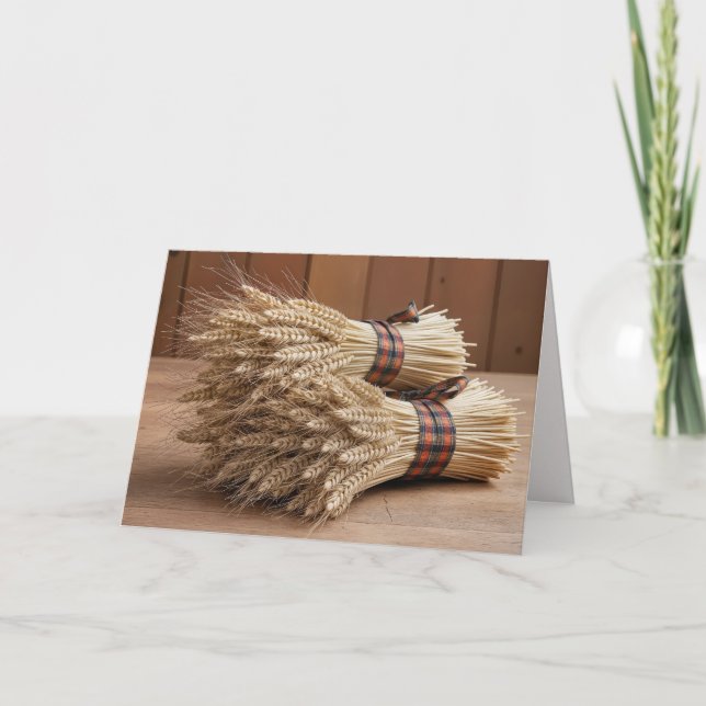 Birthday Harvest Wheat Bundles Card (Front)