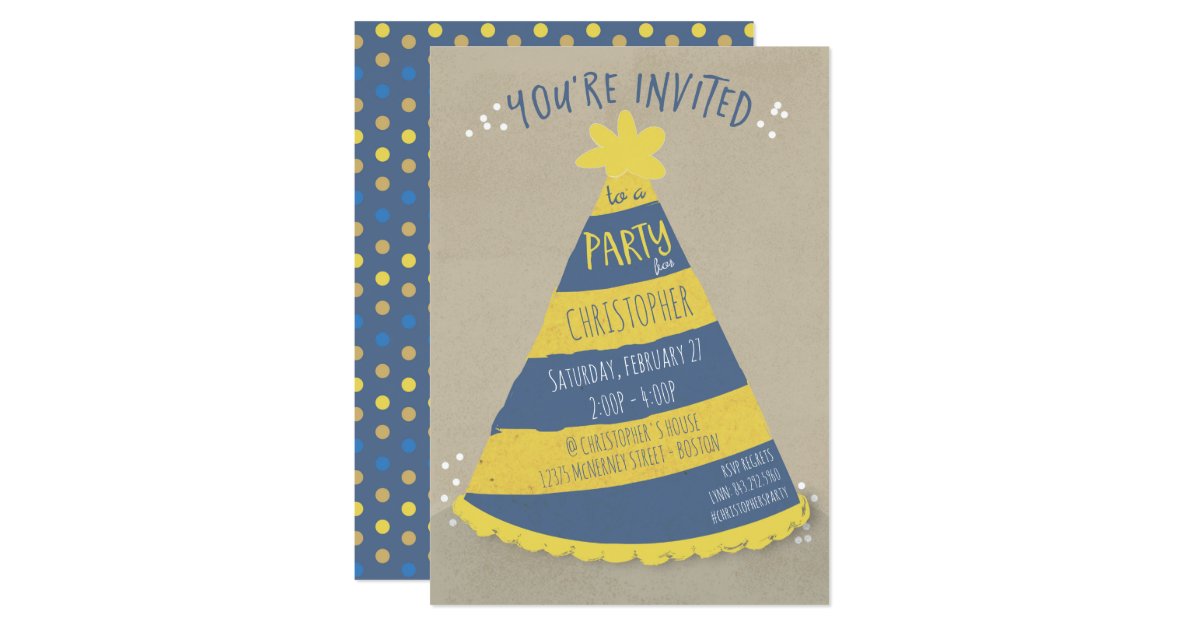 Birthday Hat Invitation | Zazzle