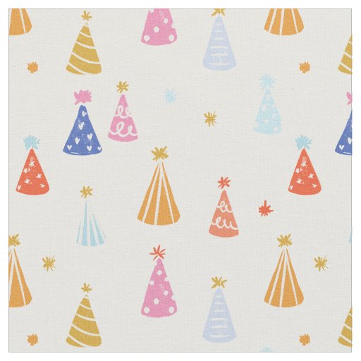 Birthday Hat multicolour rainbow  Fabric