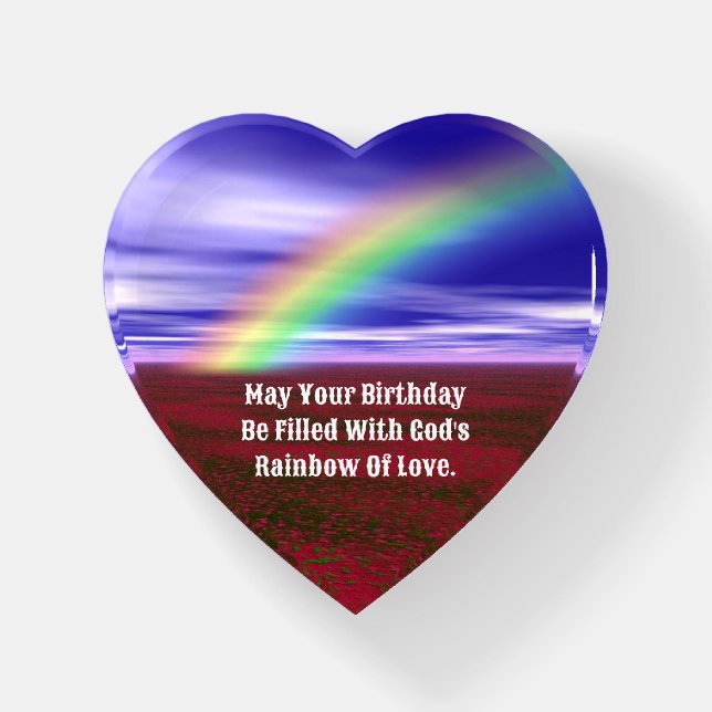 Birthday Heart Paperweight (Front)