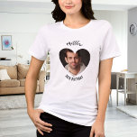 Birthday heart photo man girlfriend Tri-Blend shirt<br><div class="desc">For his girlfrield. Personalize and add his name,  age and photo. A heart as photo frame.  Black text.</div>