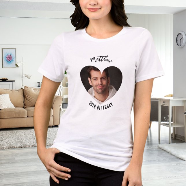 Birthday heart photo man girlfriend Tri-Blend shirt (Creator Uploaded)