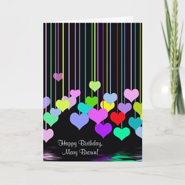 Birthday Heart Reflection Card (Front)