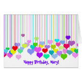 Birthday hearts on white (Front Horizontal)