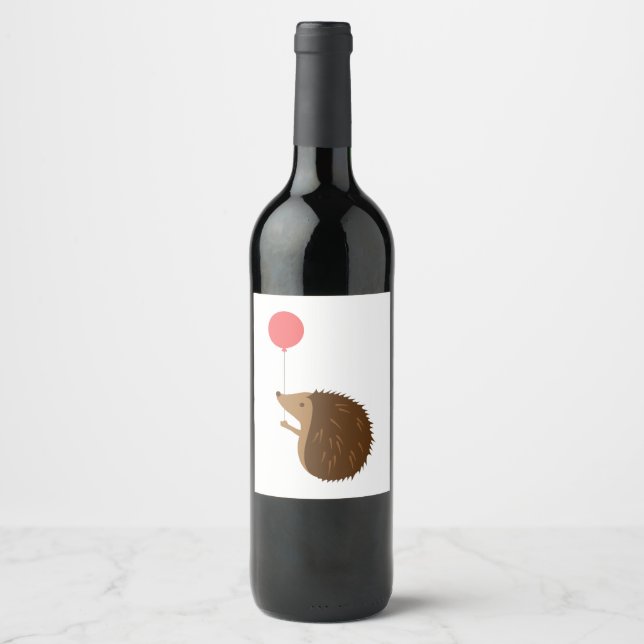 Birthday Hedgehog Wine Label (Front)