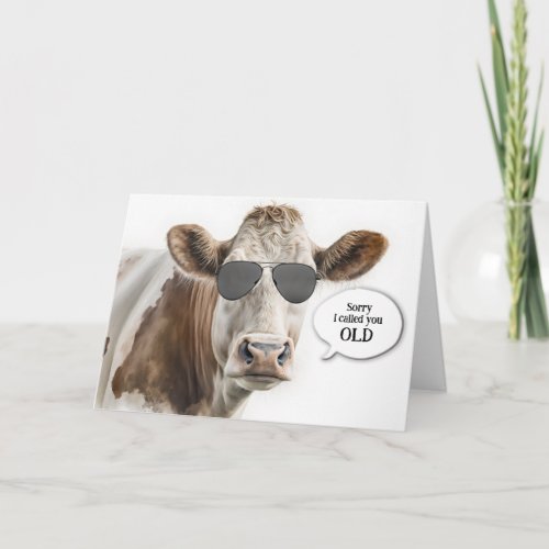 Birthday Hereford Humor With Sunglasses Card