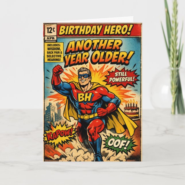 Birthday Hero - Comic Book Card (Front)