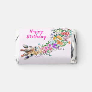 Birthday Hershey's Miniatures with Floral Giraffe