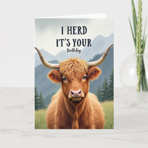 Birthday Highland Cow Card