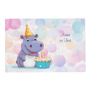 Birthday Hippo Placemat