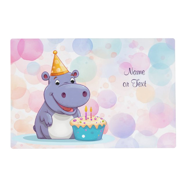 Birthday Hippo Placemat (Front)