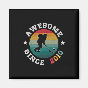 Birthday Hockey Lover Gift 15 Years Old Awesome Si Magnet
