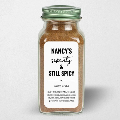 Birthday Homemade Spice Blend Jar Favor Label