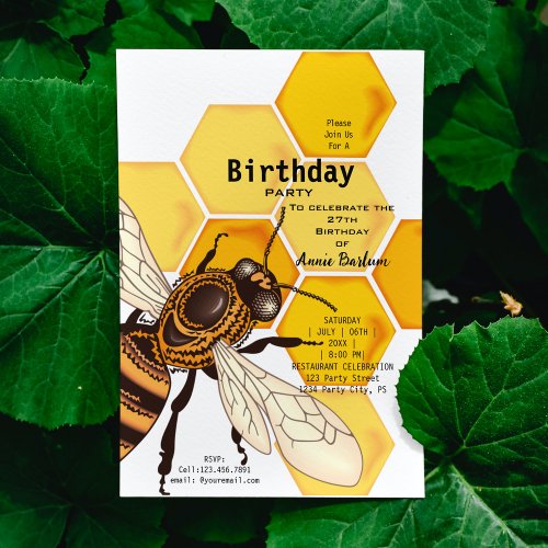 Birthday Honeybee Celebration Invitation