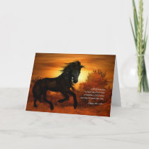 Birthday Horse in the Sunset - Funny Card