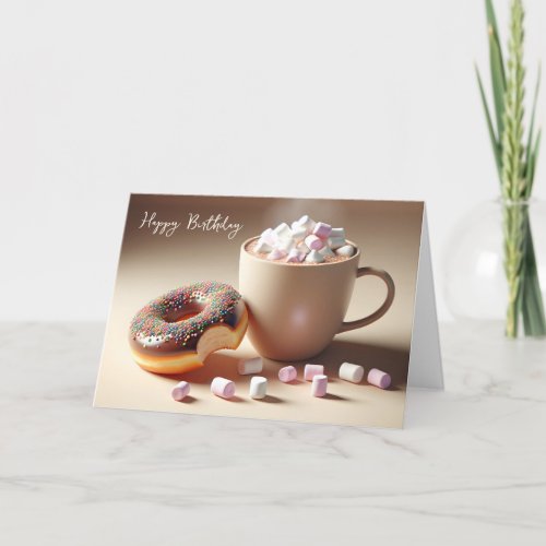Birthday Hot Cocoa And Donut Card