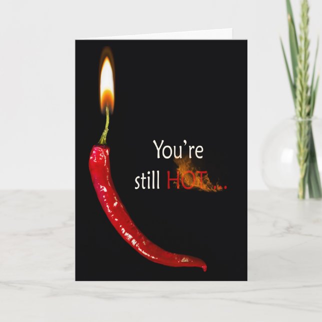 birthday hot red pepper candle card (Front)