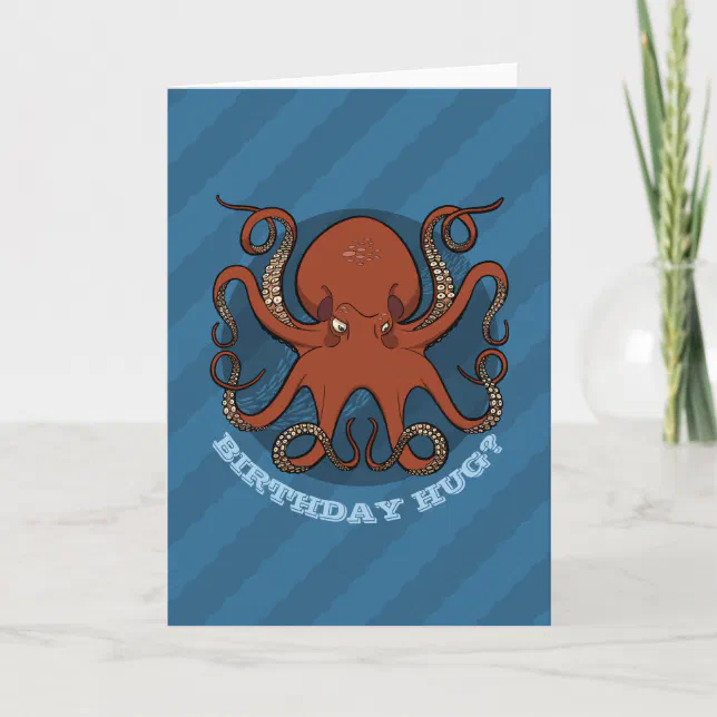 Wee Blue Coo BIRTHDAY HAPPY OCTOPUS TENTACLES ART GREETINGS